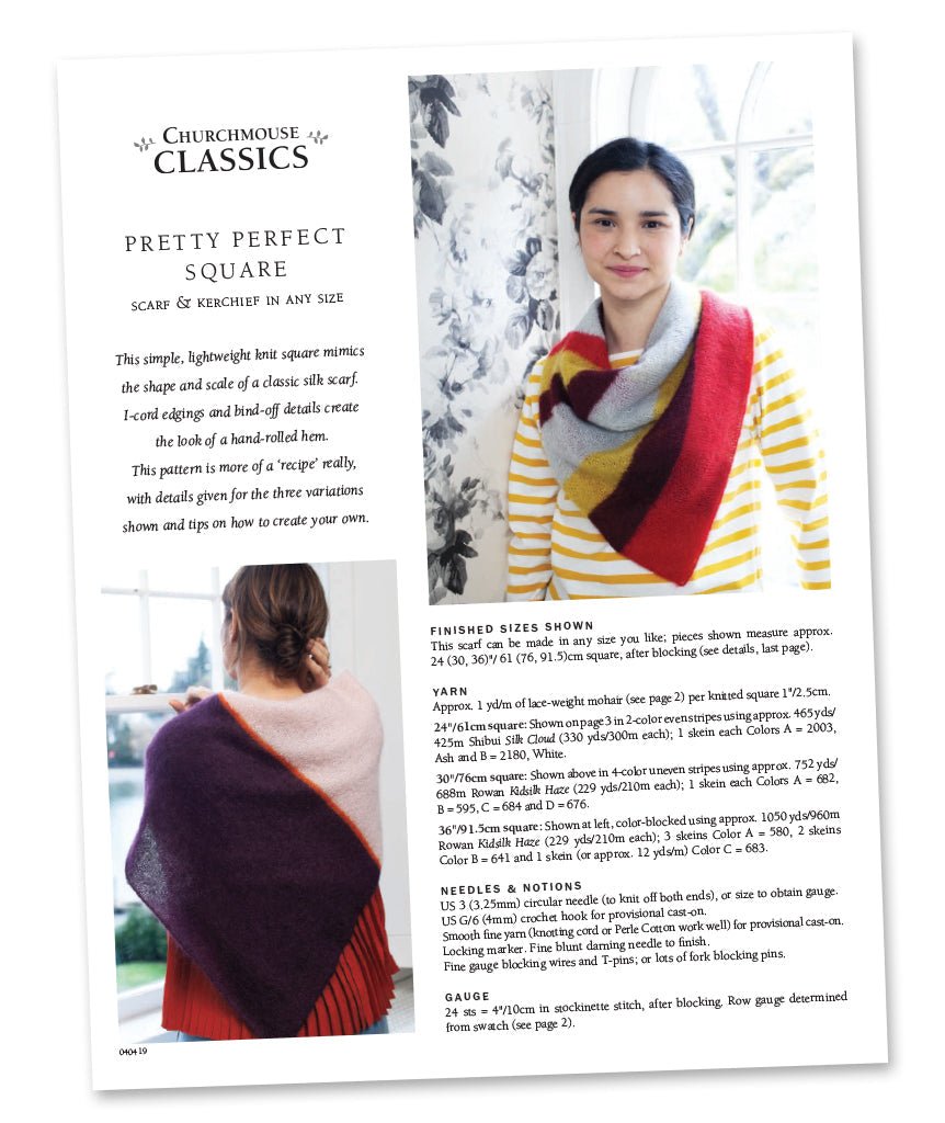 Pretty Perfect Square Scarf - Knitting Pattern - homesewn