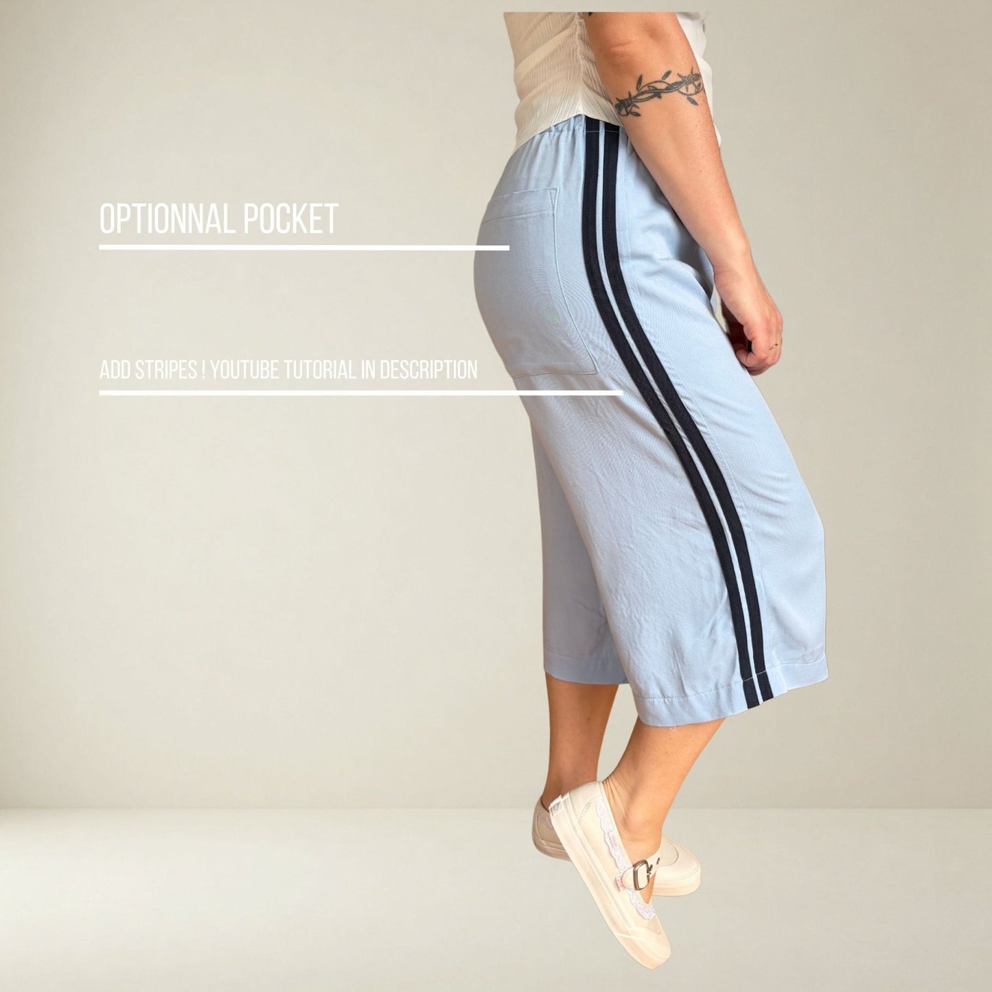 PT003 - 3 in 1 pants beginner friendly with knotted waist - PDF PATTERN - homesewn