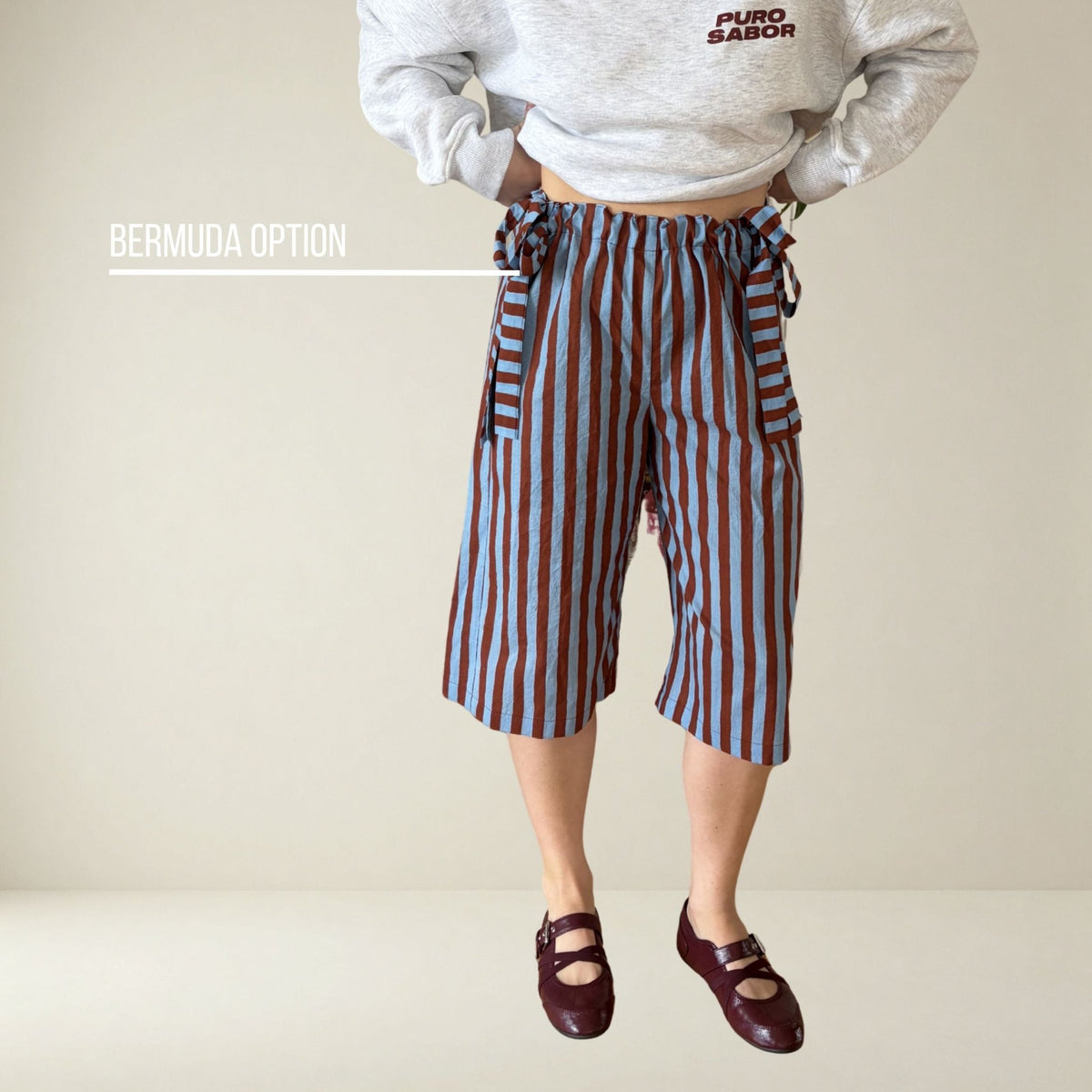 PT003 - 3 in 1 pants beginner friendly with knotted waist - PDF PATTERN - homesewn