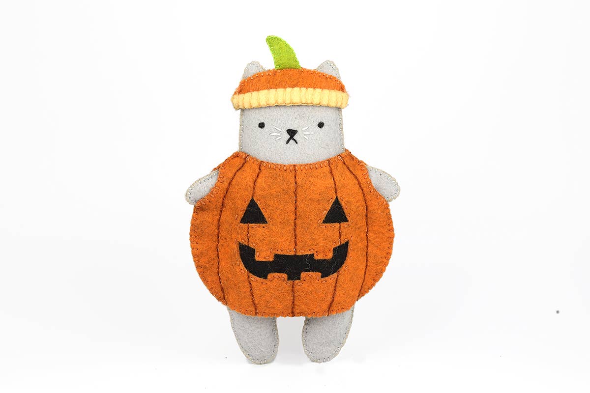 Pumpkin Cat Felt Doll Kit - homesewn