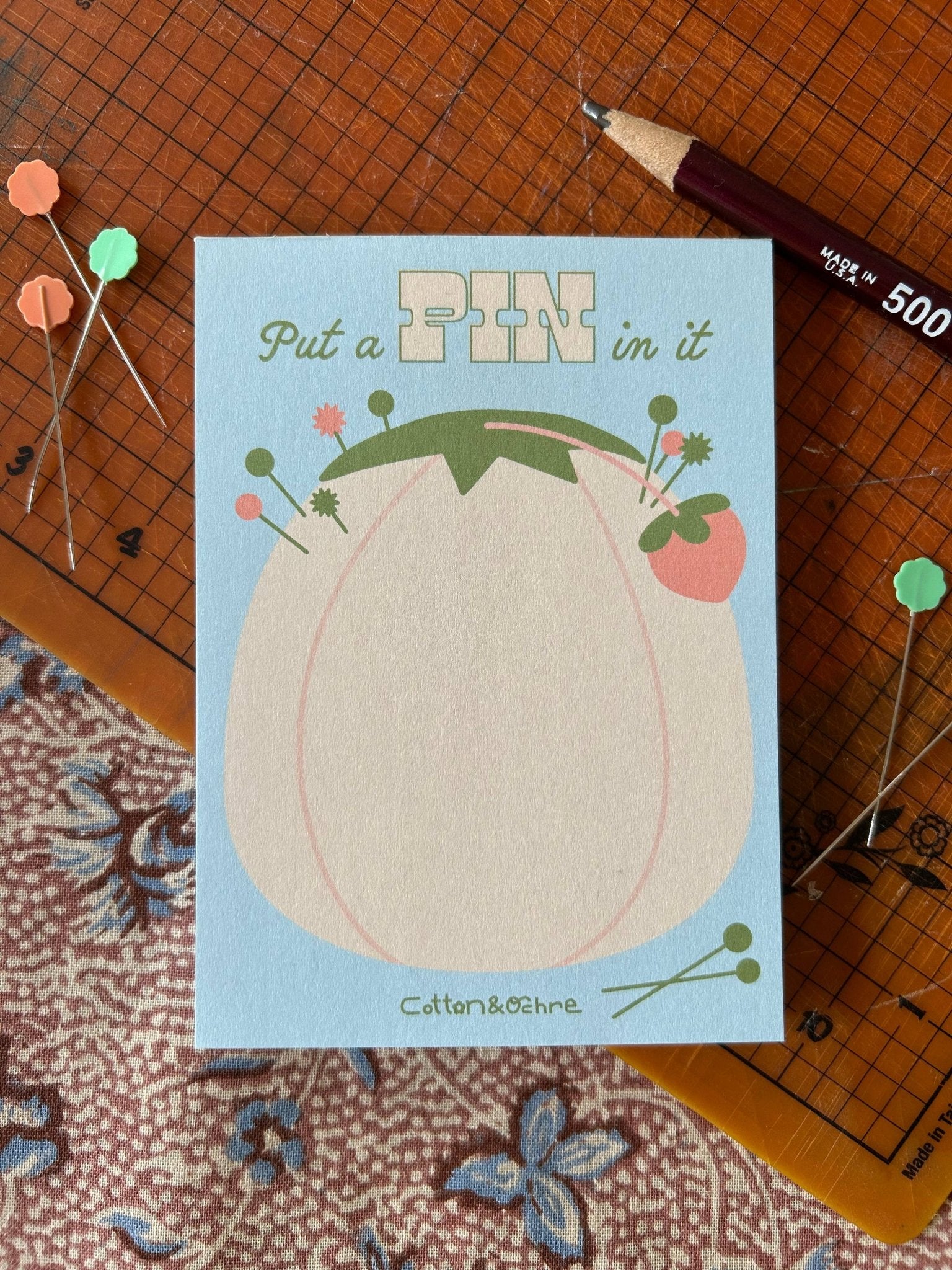 Put a Pin in it Notepad - homesewn