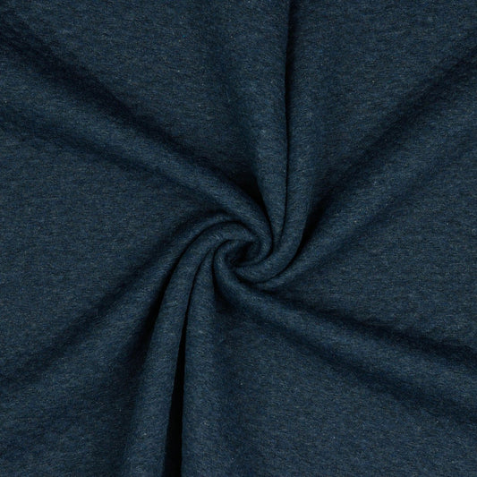 Quilted Knit Jersey Fabric - Indigo Melange - homesewn