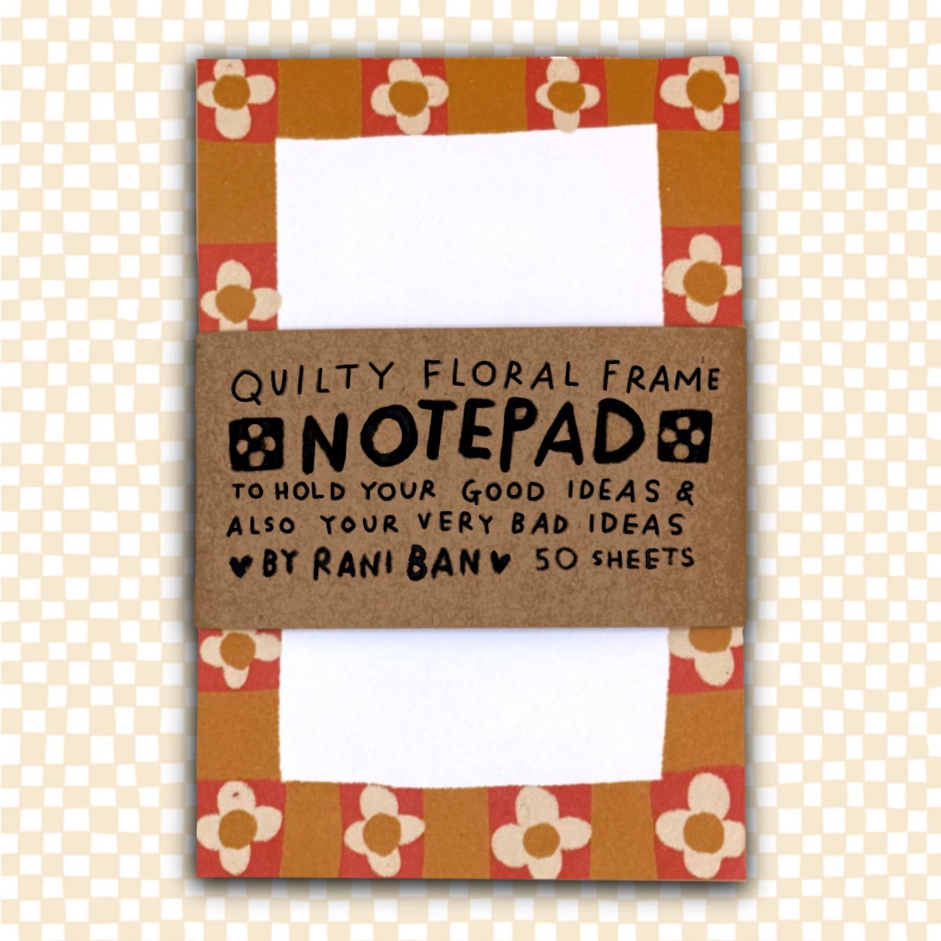 QUILTY FLORAL FRAME Notepad - homesewn