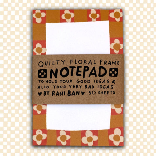 QUILTY FLORAL FRAME Notepad - homesewn