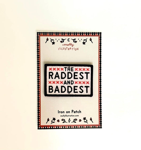 Raddest & Baddest Vintage Style Embroidered Iron On Patch - homesewn