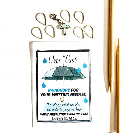 Raindrop stitch markers and umbrella prog - homesewn