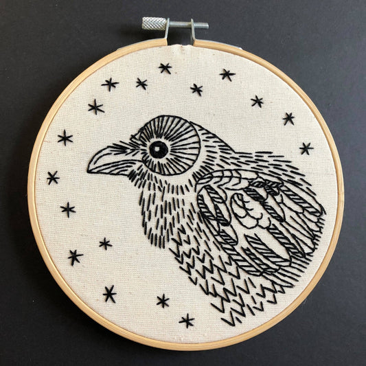 Raven Nevermore Complete Embroidery Kit - homesewn