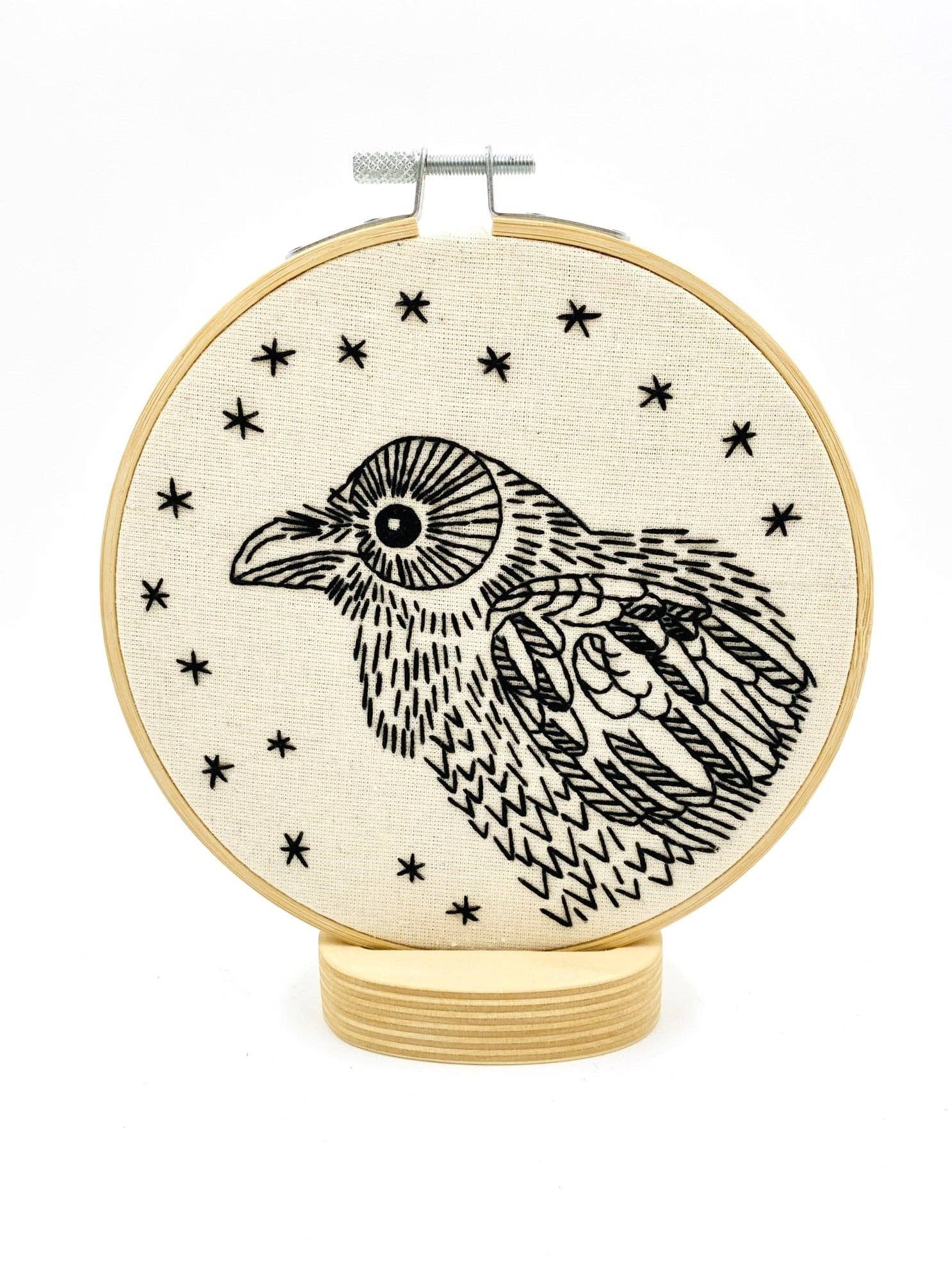 Raven Nevermore Complete Embroidery Kit - homesewn