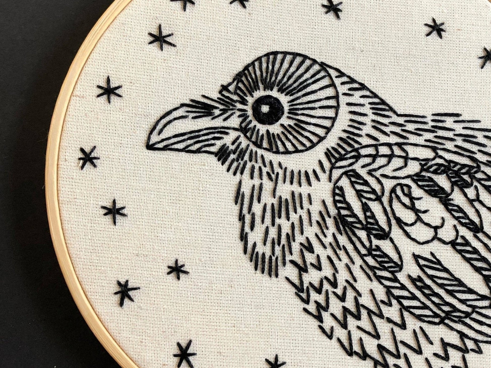 Raven Nevermore Complete Embroidery Kit - homesewn