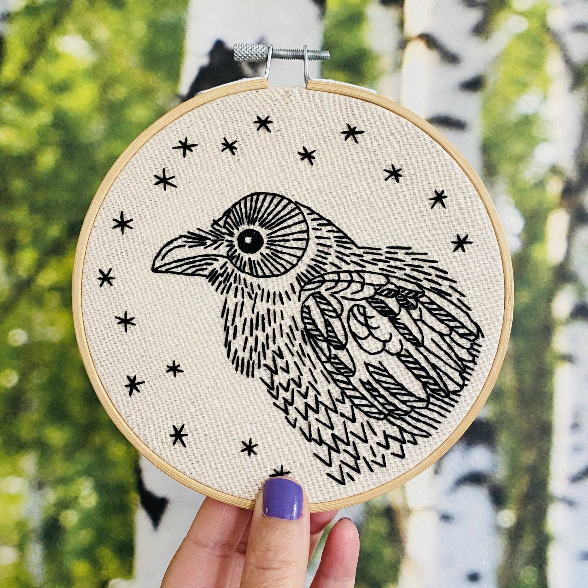Raven Nevermore Complete Embroidery Kit - homesewn