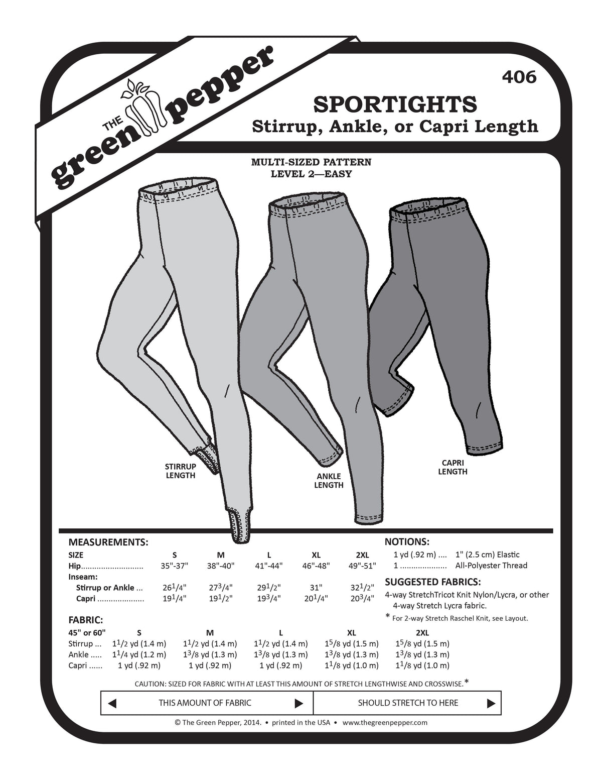 image of cover for 406 Sportights sewing pattern