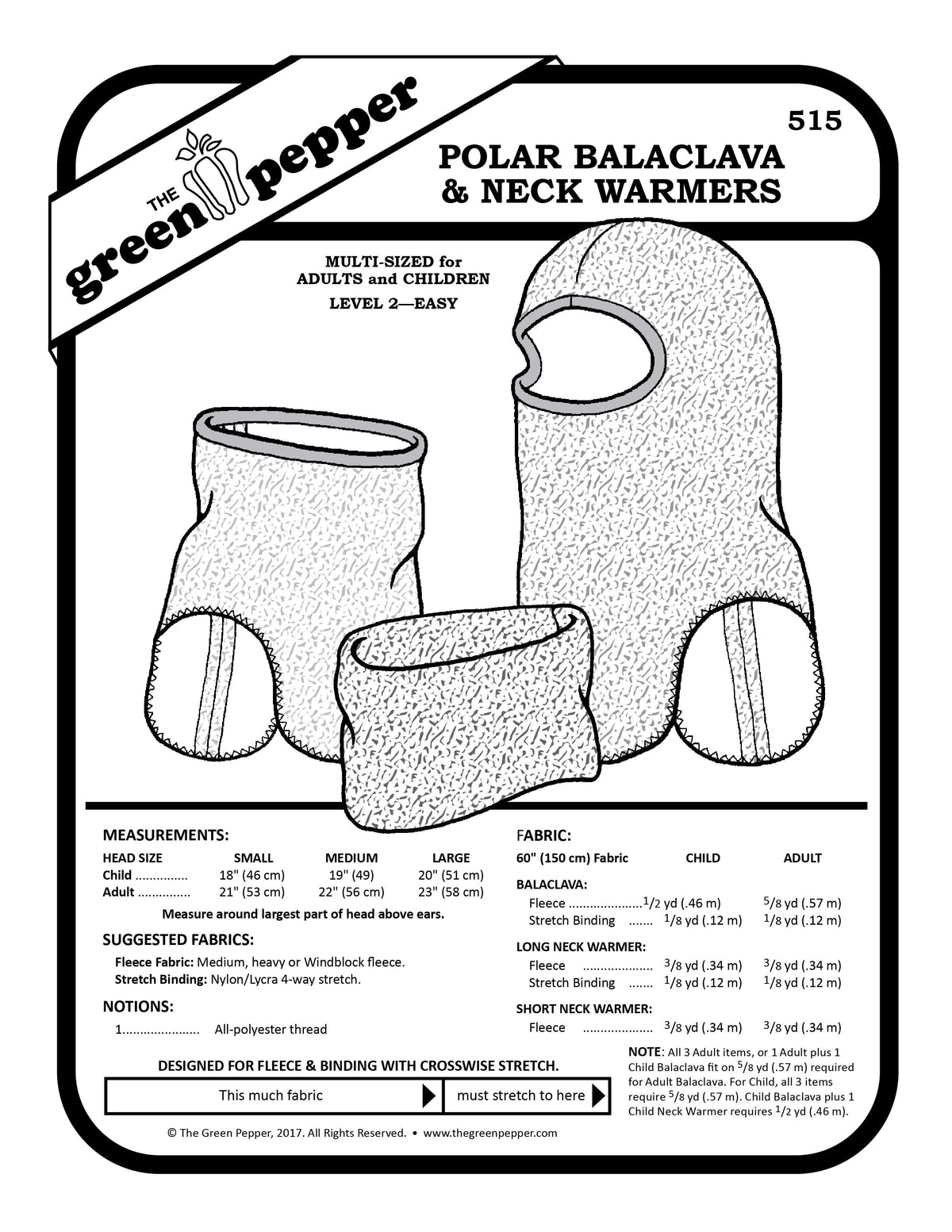 image of cover of polar balaclava and neck warmers  sewing pattern