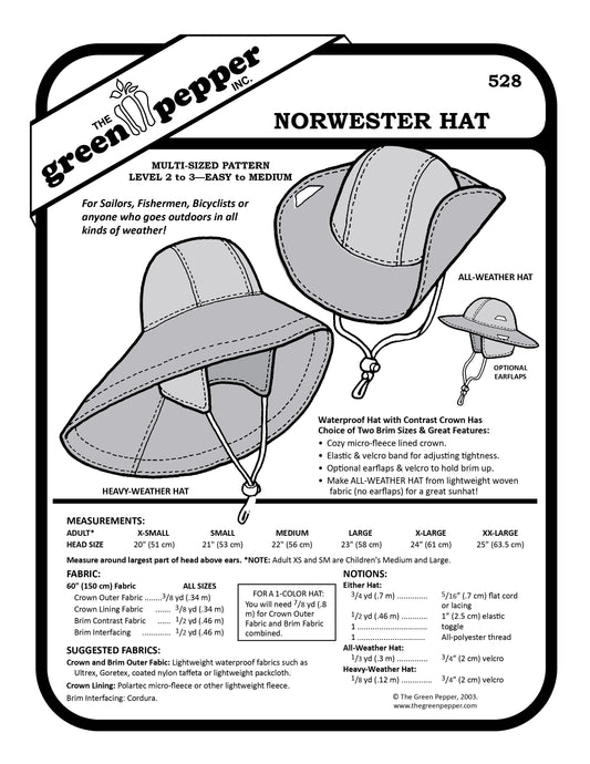 image of cover of 528 Norwester Hat sewing pattern