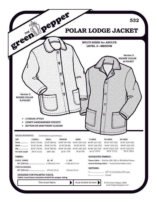 Cover of sewing pattern for 532 Polar Lodge Jacket.