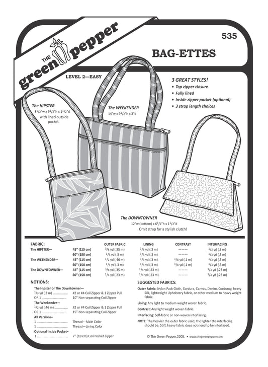 cover of the 535 Bag-ettes sewing pattern