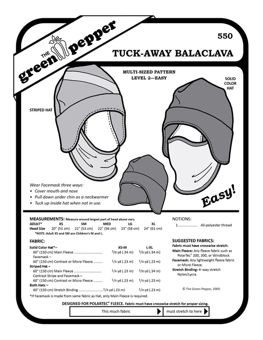 image of cover of 550 Tuck-away Balaclava sewing pattern