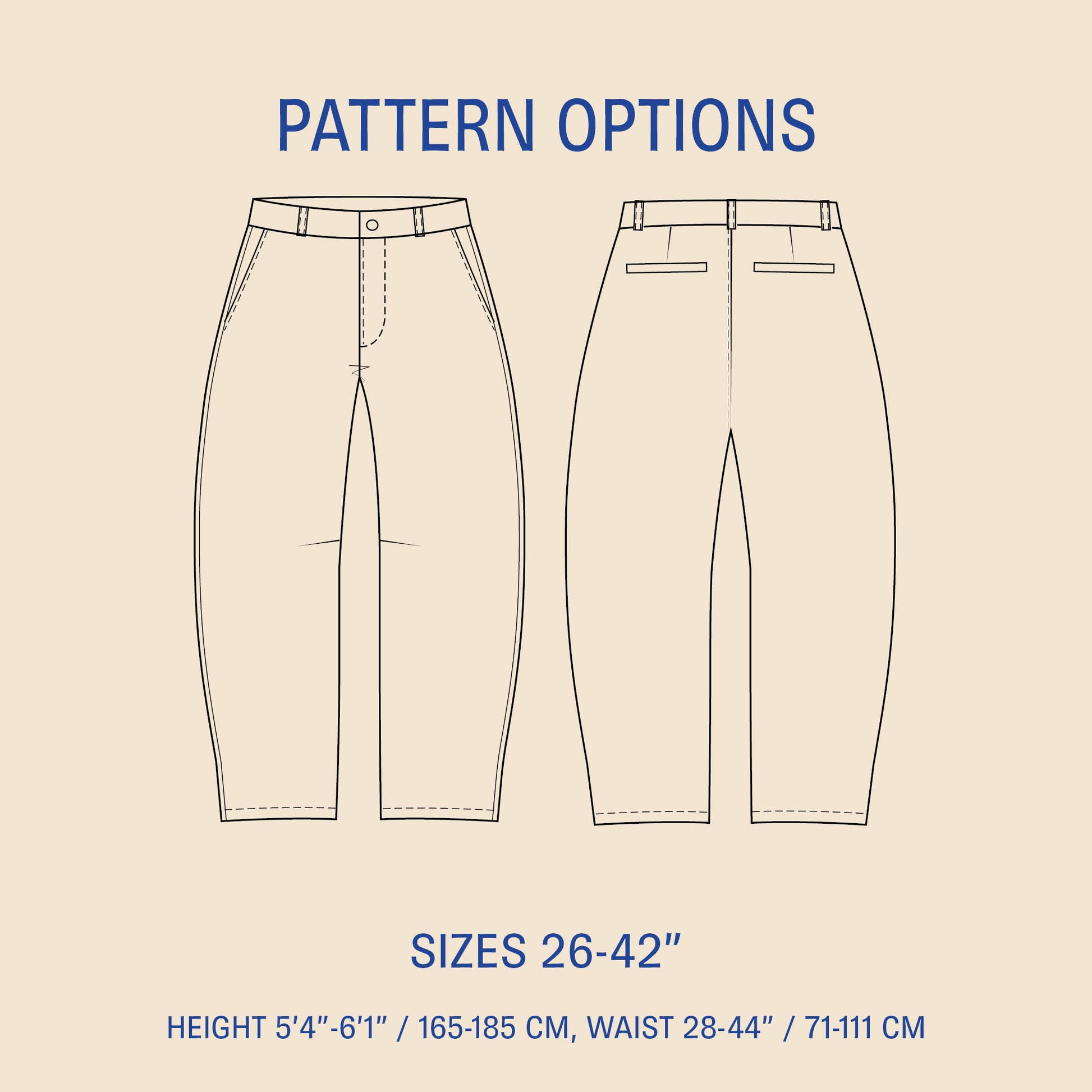 Barrel Chino Pants Sewing Pattern (unlisted)