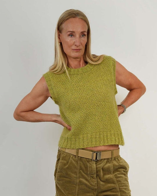 Dahlia slipover vest by Önling, No 20 + Silk mohair knitting kit