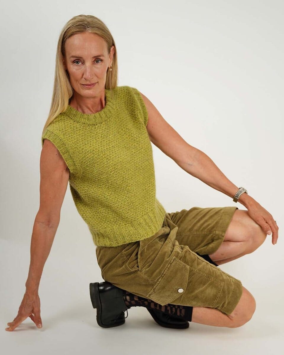 Dahlia slipover vest by Önling, No 20 + Silk mohair knitting kit