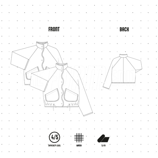 JK002 - Manteau avec boutonnière ondulée