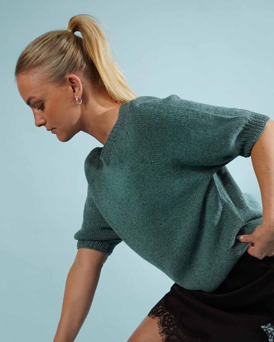 Paloma T-shirt With Puff Sleeves, Everyday knitting kit