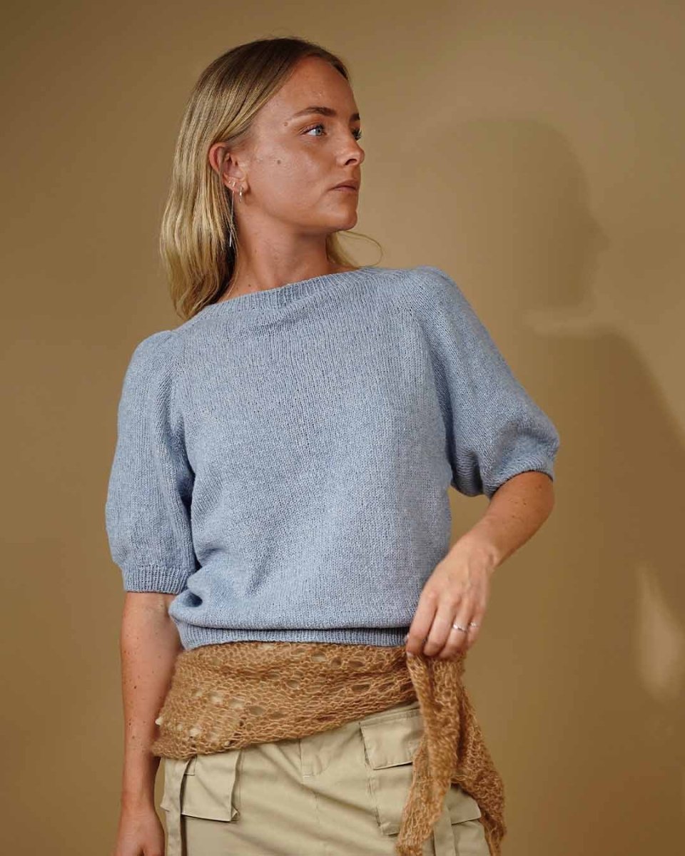 Paloma Tshirt With Puff Sleeves, knitting pattern
