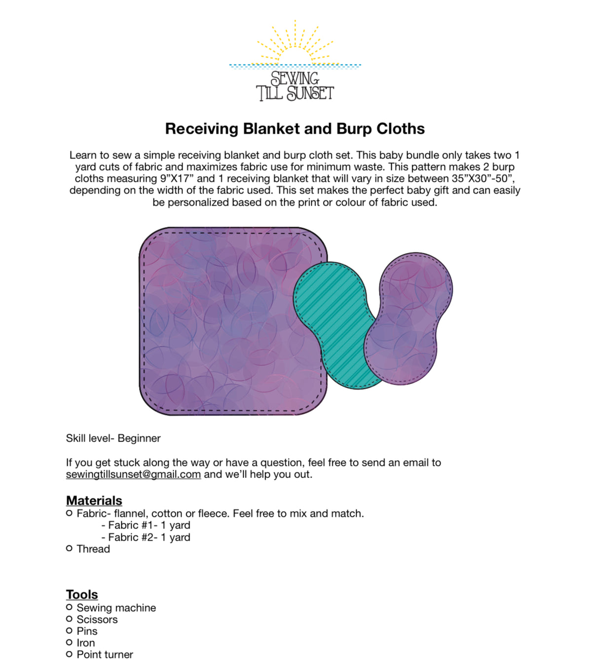 Receiving Blanket and Burp Cloth