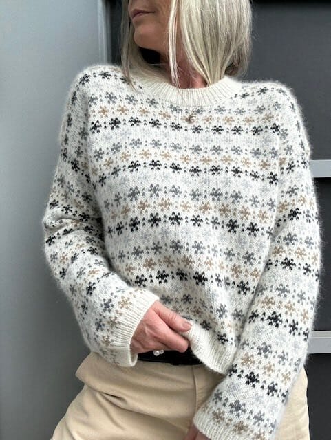 KLADDE OBS MÆNGDER Rikke Bloom Sweater by Rikke Jönsson, knitting pattern (UK) Knitting patterns Rikke Jönsson