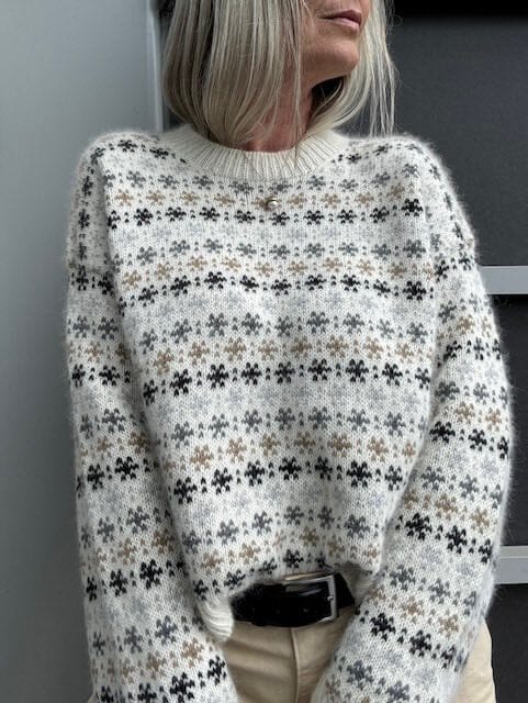 KLADDE OBS MÆNGDER Rikke Bloom Sweater by Rikke Jönsson, knitting pattern (UK) Knitting patterns Rikke Jönsson