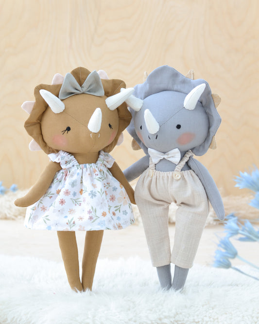Triceratops Dinosaur Doll Sewing Pattern