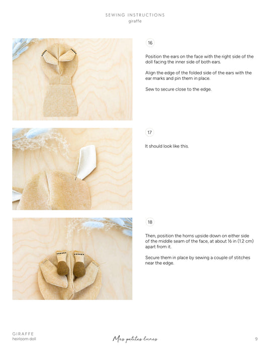 Stuffed Animal Giraffe Sewing Pattern