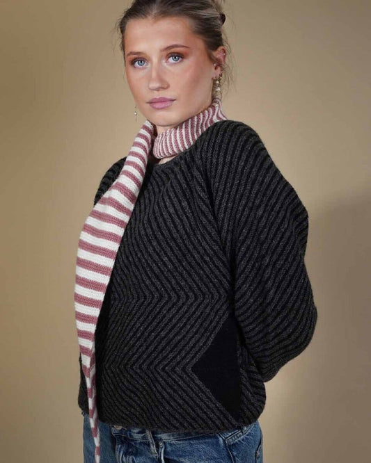 Studio sweater w 3/4 length sleeves by Hanne Falkenberg, (No. 20) knitting pattern