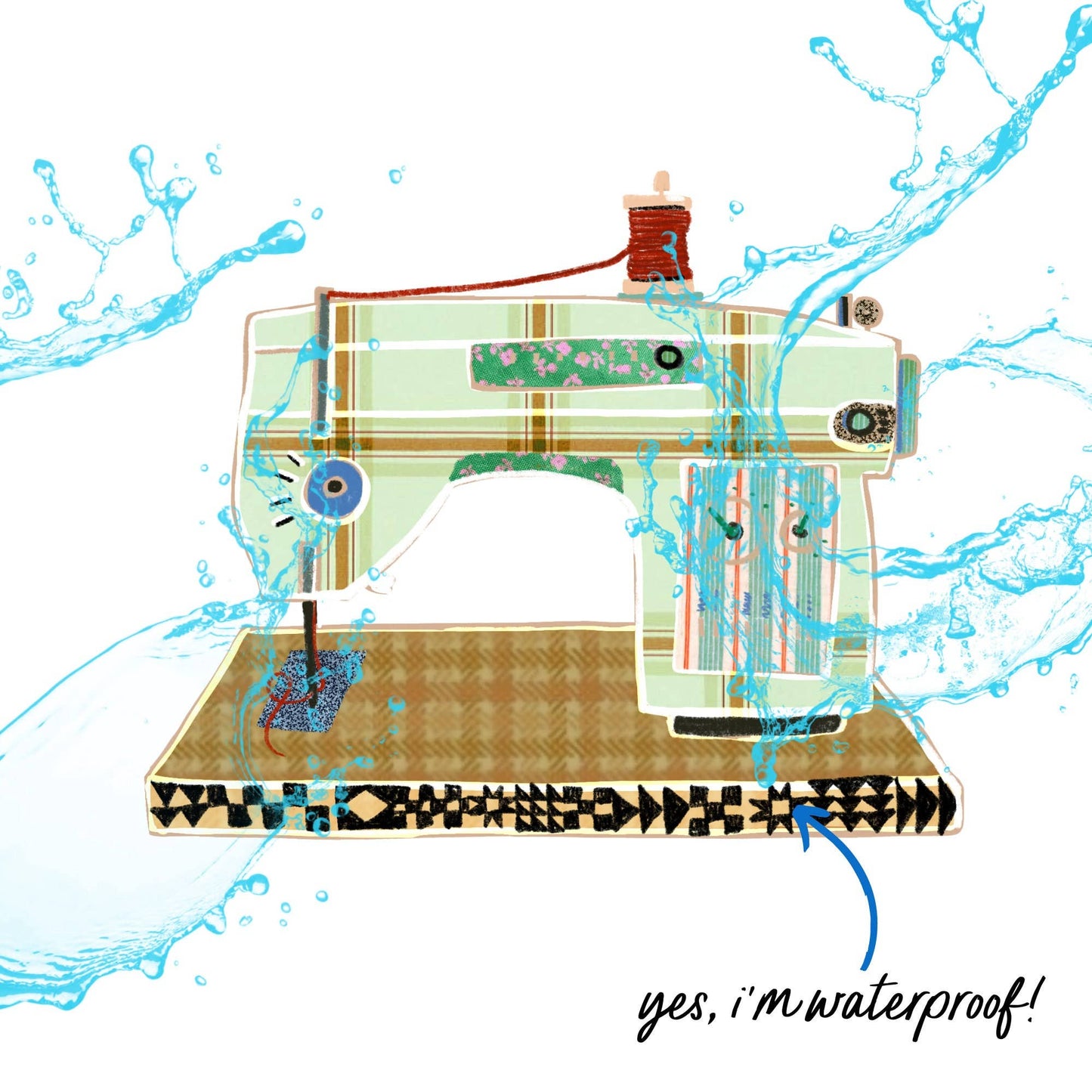 Retro Sewing Machine Vinyl Stickers, Quilt Sewing Sticker - homesewn