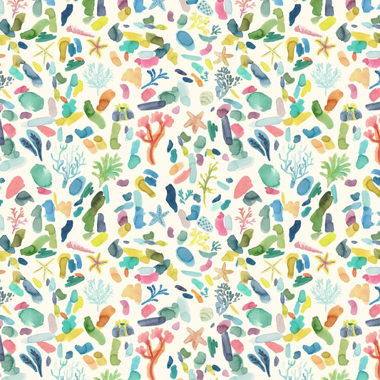 Rockpool White Sand - Lewis & Irene Fabric - homesewn