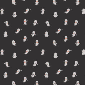 Ghosts - Black - Rifle Paper Co Halloween quilting cotton