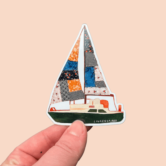 Sailboat Vinyl Sticker, Boat Sticker, Nautical Stickers - homesewn