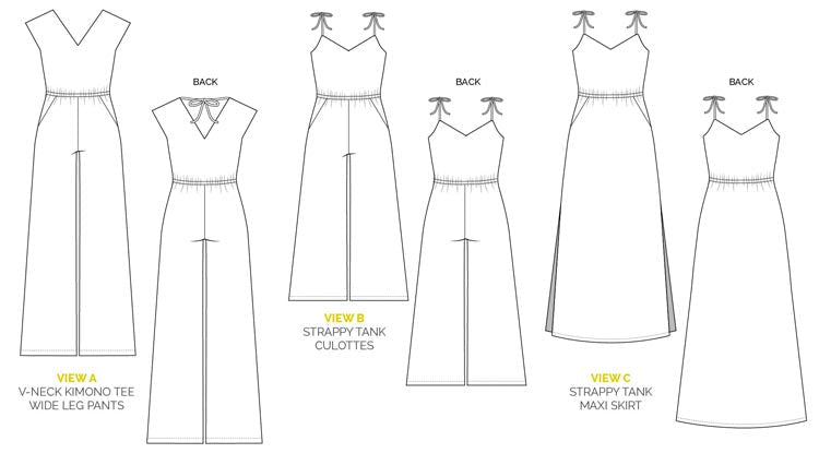 Sallie Maxi-Dress + Jumpsuit Pattern - PDF PATTERN - homesewn