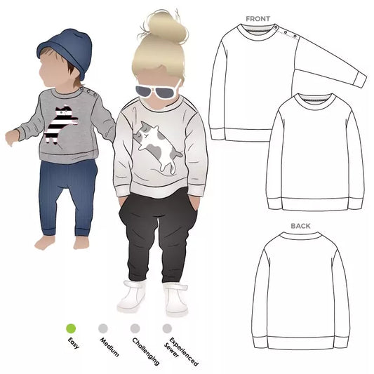 Sammi Sweatshirt Kids - Paper Sewing Pattern - Style Arc
