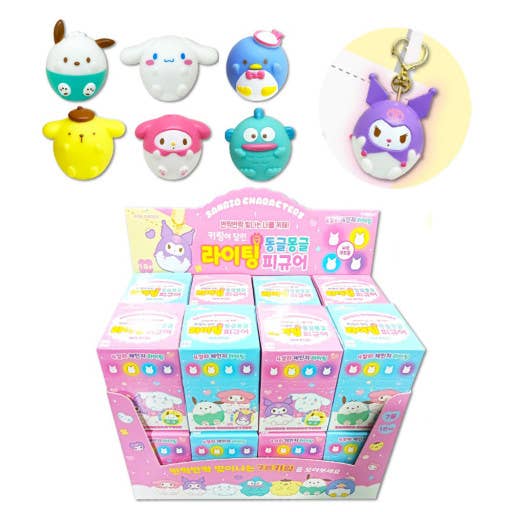 Sanrio Mood Lighting Charaters Figure Key RIng Zipper Charm - homesewn