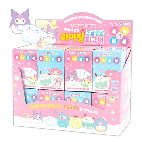 Sanrio Mood Lighting Charaters Figure Key RIng Zipper Charm - homesewn