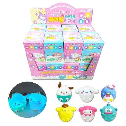 Sanrio Mood Lighting Charaters Figure Key RIng Zipper Charm - homesewn