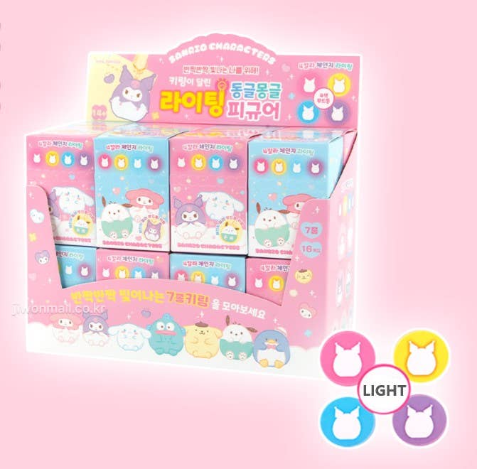 Sanrio Mood Lighting Charaters Figure Key RIng Zipper Charm - homesewn