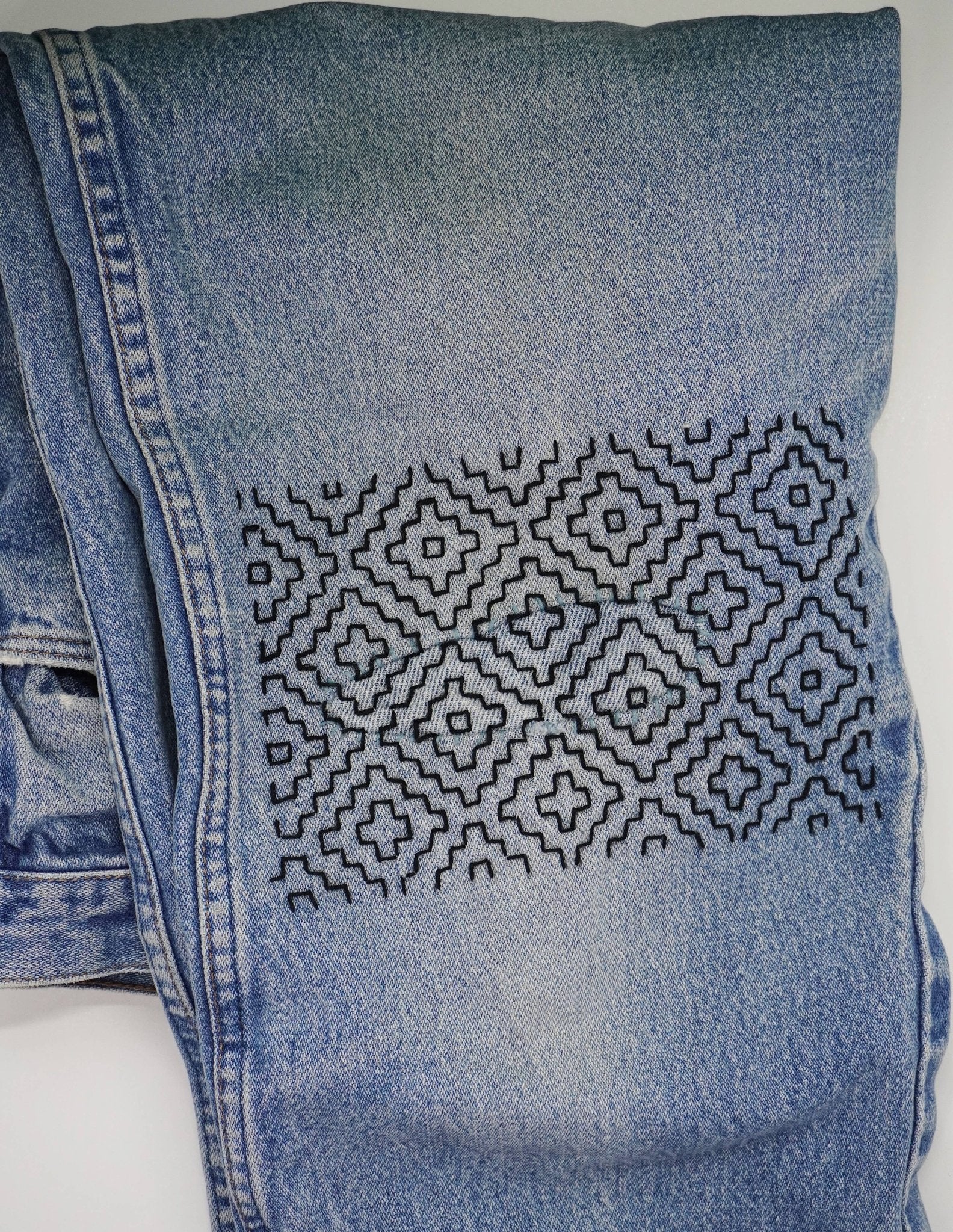 Sashiko Inspired Mending Stick and Stitch Patterns - homesewn