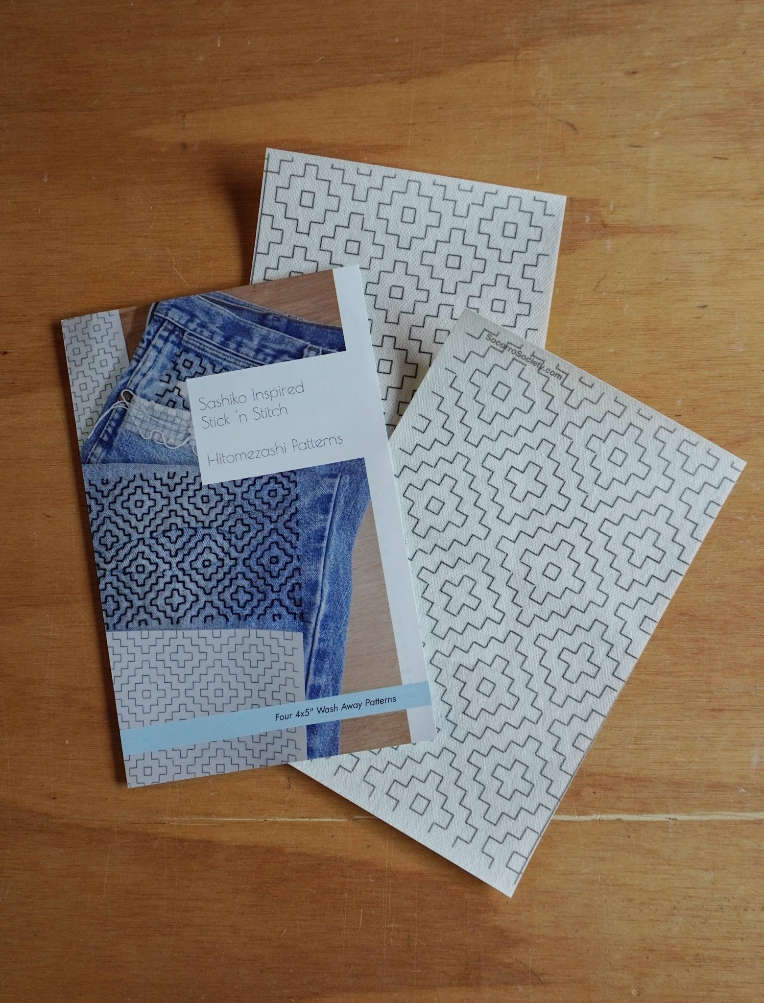 Sashiko Inspired Mending Stick and Stitch Patterns - homesewn