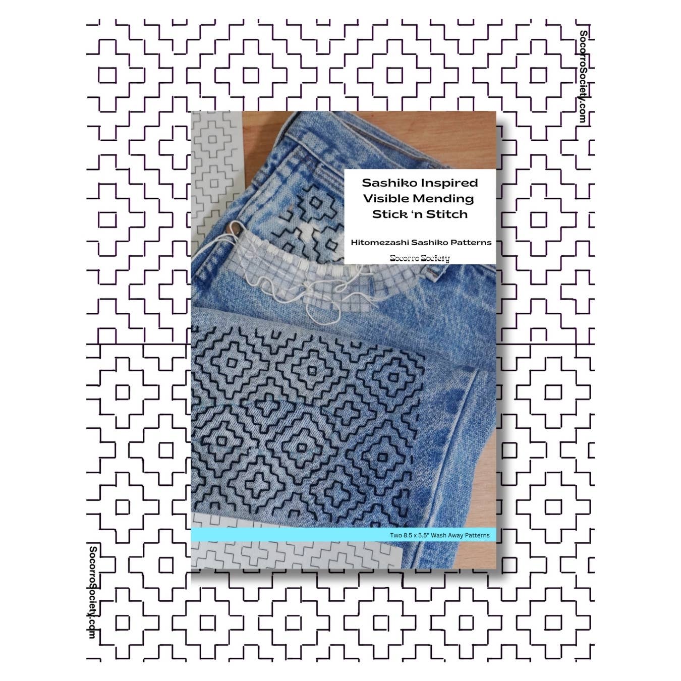 Sashiko Inspired Mending Stick and Stitch Patterns - homesewn