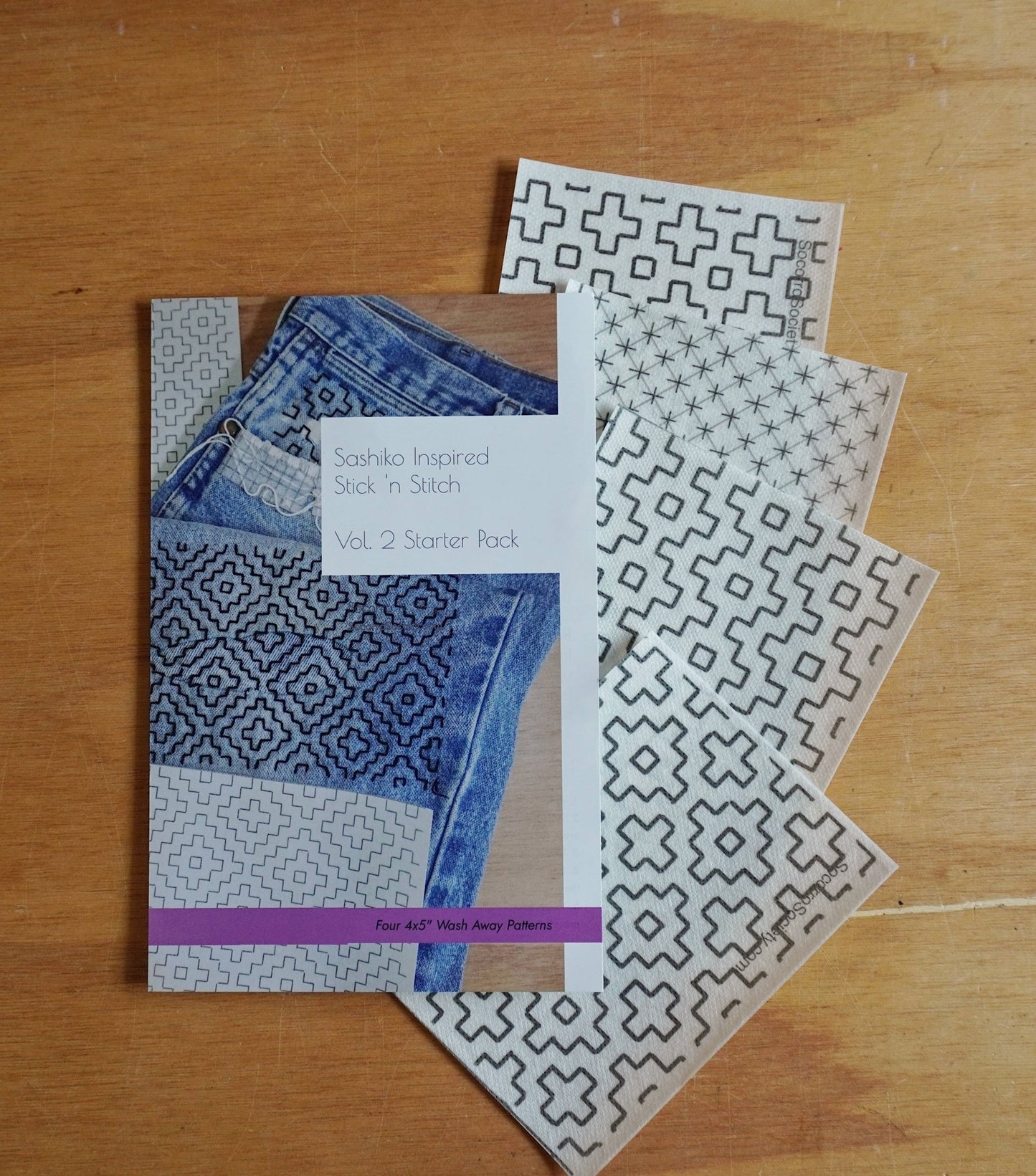 Sashiko Inspired Mending Stick and Stitch Patterns - Vol 2 - homesewn