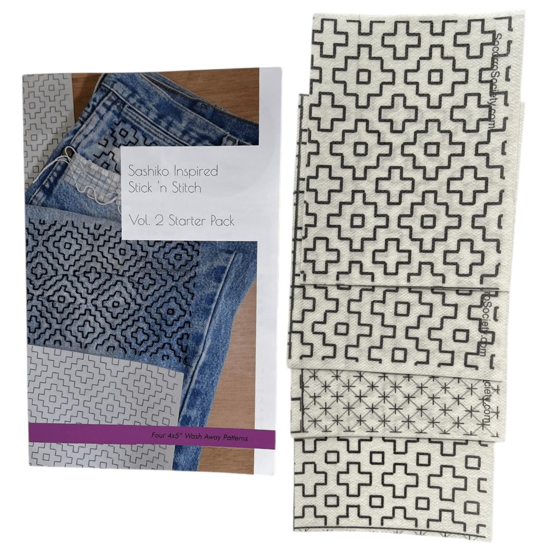 Sashiko Inspired Mending Stick and Stitch Patterns - Vol 2 - homesewn