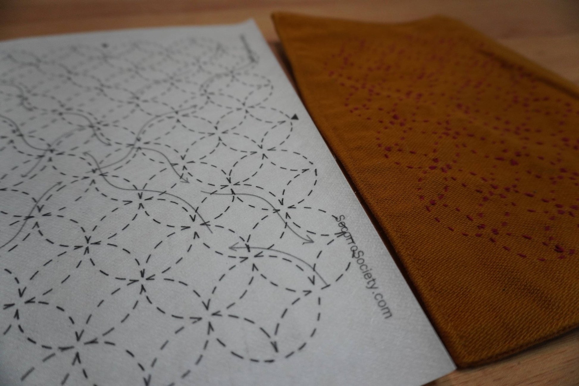 Sashiko Inspired Seven Treasures Stick and Stitch Pattern - homesewn
