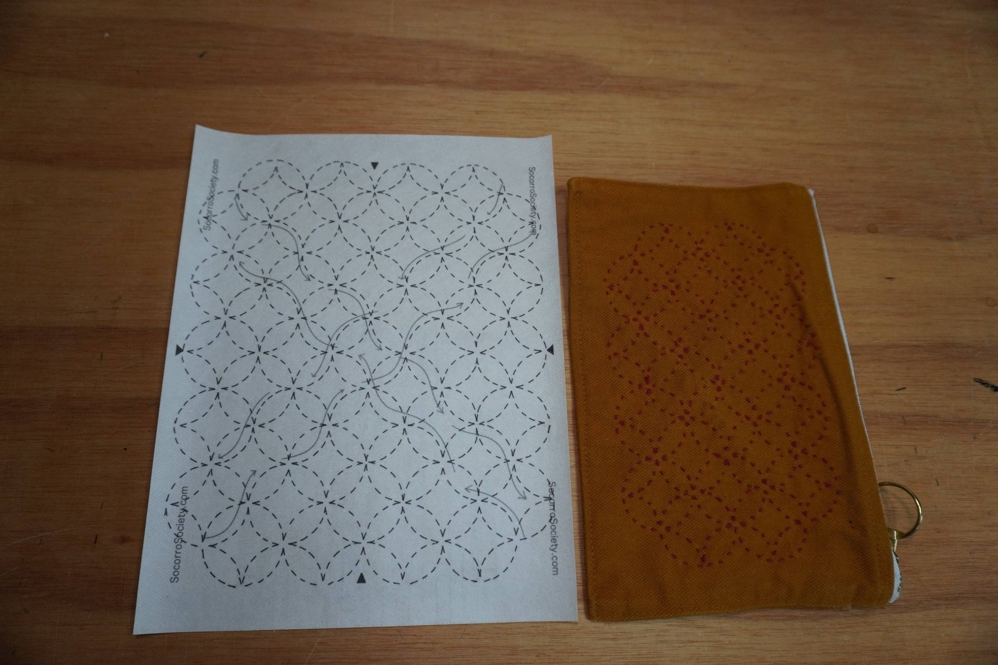 Sashiko Inspired Seven Treasures Stick and Stitch Pattern - homesewn