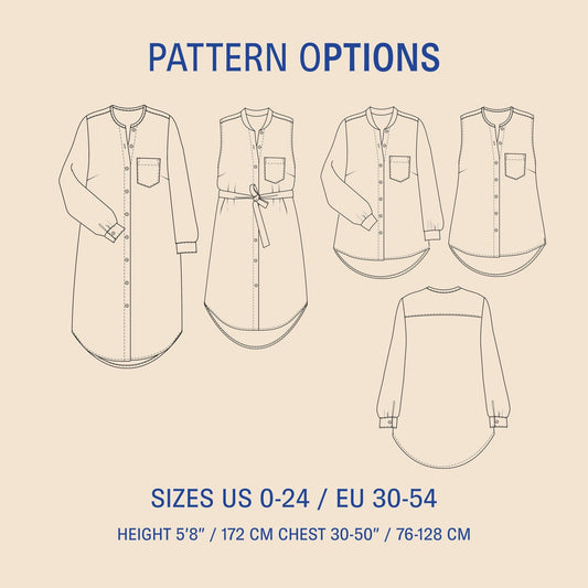 Savannah Shirt Sewing Pattern PDF DOWNLOAD - homesewn